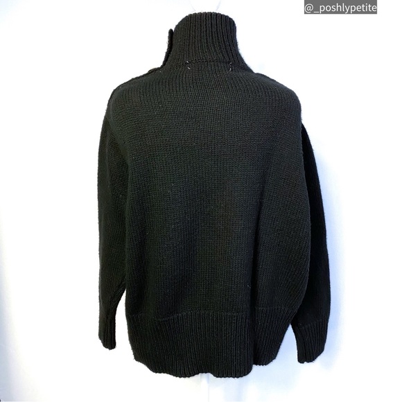 Zara knit small black mock neck button sweater - Picture 4 of 16